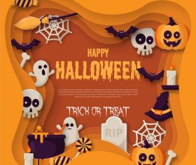 Trick or treat halloween background design vector 03