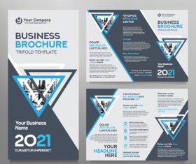 Trifold brochure business tamplate vector 01