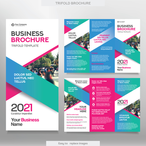 Trifold brochure business tamplate vector 03