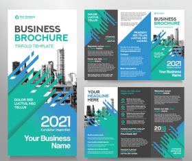 Trifold brochure business tamplate vector 04