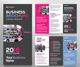 Trifold brochure business tamplate vector 05