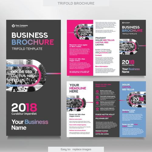 Trifold brochure business tamplate vector 05