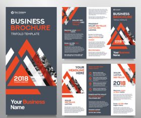 Trifold brochure business tamplate vector 06