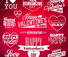 Valentines day label design vector material