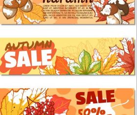 Vector autumn sale banners material 02
