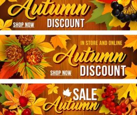 Vector autumn sale banners material 03