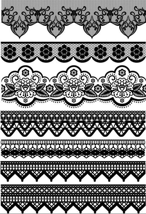Vector borders lace design 01