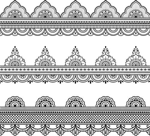 Vector borders lace design 03
