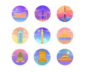 Vector cartoon city building