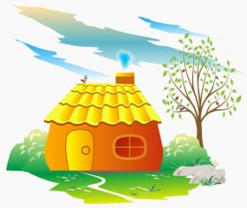 Vector cartoon little house illustration