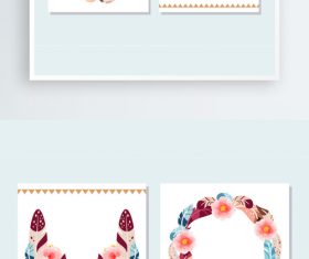 Vector ethnic style decorative material elements