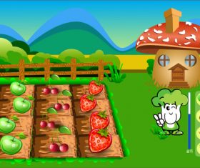 Vector farm material illustration