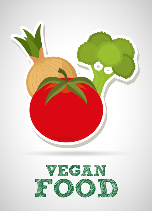 Vegan food sticker vector