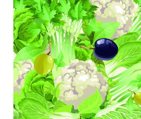 Vegetable mix vector background illustration