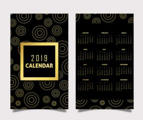 Vertical 2019 calendar template vector set 01