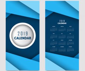 Vertical 2019 calendar template vector set 05