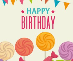 Vintage happy birthday card design vectors 01