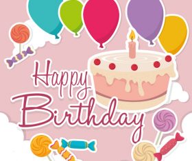 Vintage happy birthday card design vectors 04
