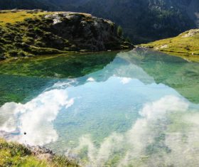 Volcanic Lake Natural Scenery Oregon USA Stock Photo 03
