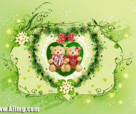 Warm Valentines Day design vector material