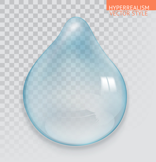 Water drop with transparency vector style