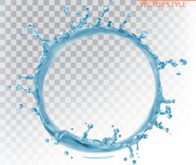 Water splash with transparency round vector
