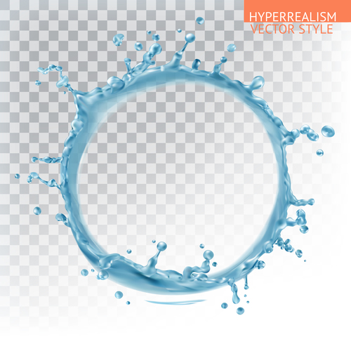 Water splash with transparency round vector