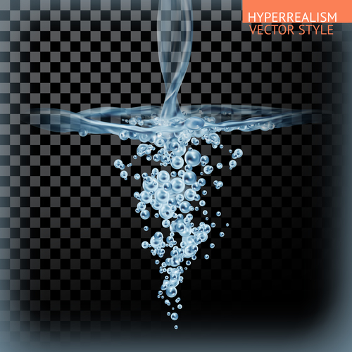 Water splash with transparency vector