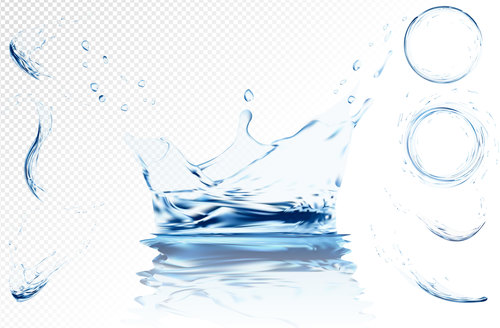 Water splash with water cricle illustration vector