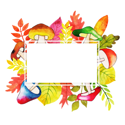 Watercoloro autumn leaves background vectors