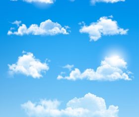 White clouds illustration vectors set 01