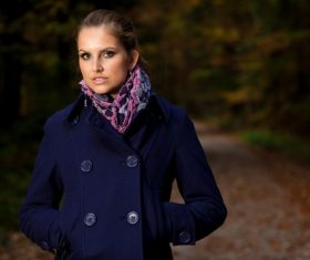 Woman wearing warm coat Stock Photo 01