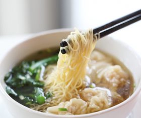 Wonton noodles Stock Photo