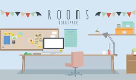 Workspace design vector material