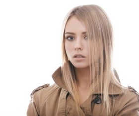 Young girl wearing a coat Stock Photo 01