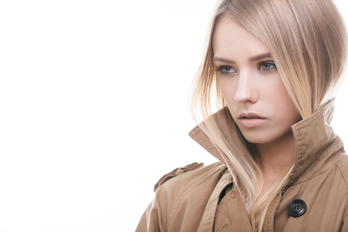 Young girl wearing a coat Stock Photo 02