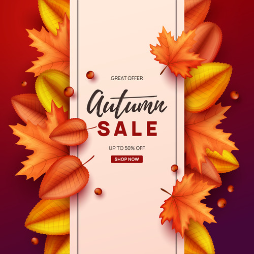 autumn design sale background vectors