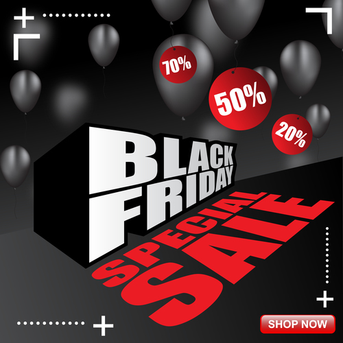 black friday special sale poster vector template 05