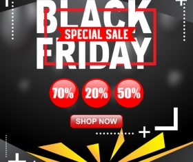 black friday special sale poster vector template 06