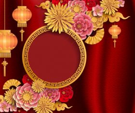 chinese ethnic styles backgrounds vector 02
