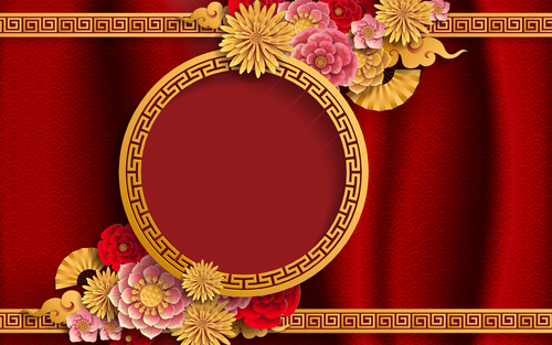 chinese ethnic styles backgrounds vector 03