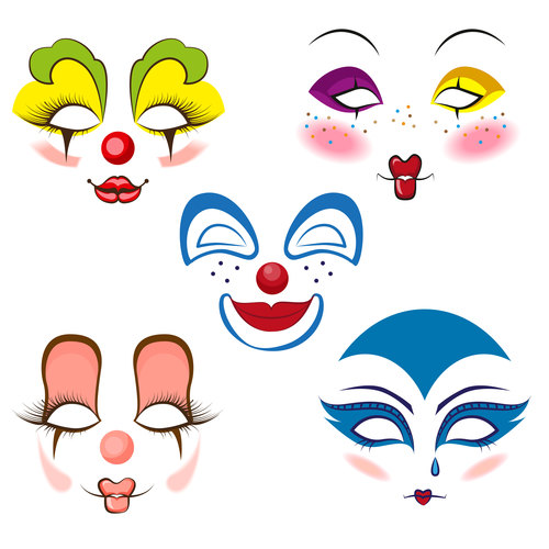 clown face illustration vector