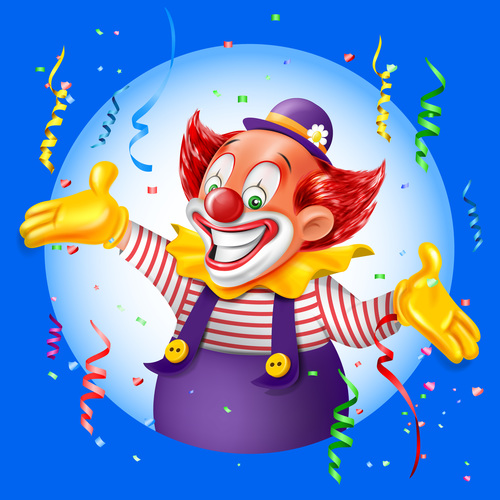 clown with festival background vector