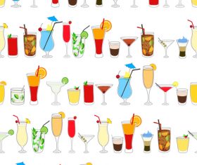 cocktail drink seamless pattern vector material