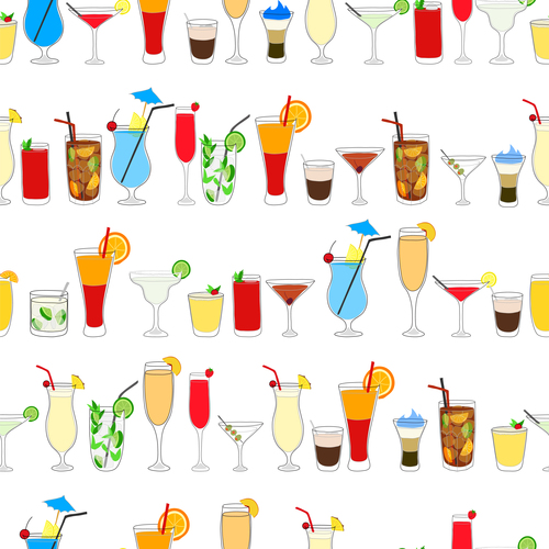 cocktail drink seamless pattern vector material