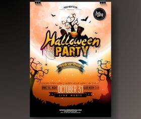 creative halloween party flyer template vector 02
