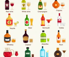 drink cup glass bottle vector material