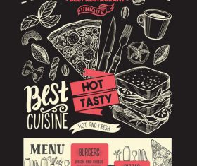 food restaurant blackboard menu template vector 03