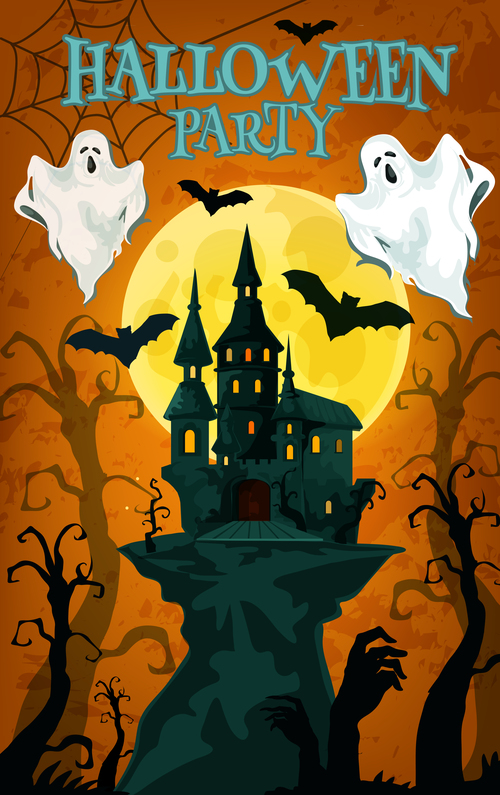 halloween horror night poster design vector 02