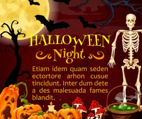halloween horror night poster design vector 04